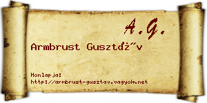 Armbrust Gusztáv névjegykártya