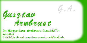 gusztav armbrust business card